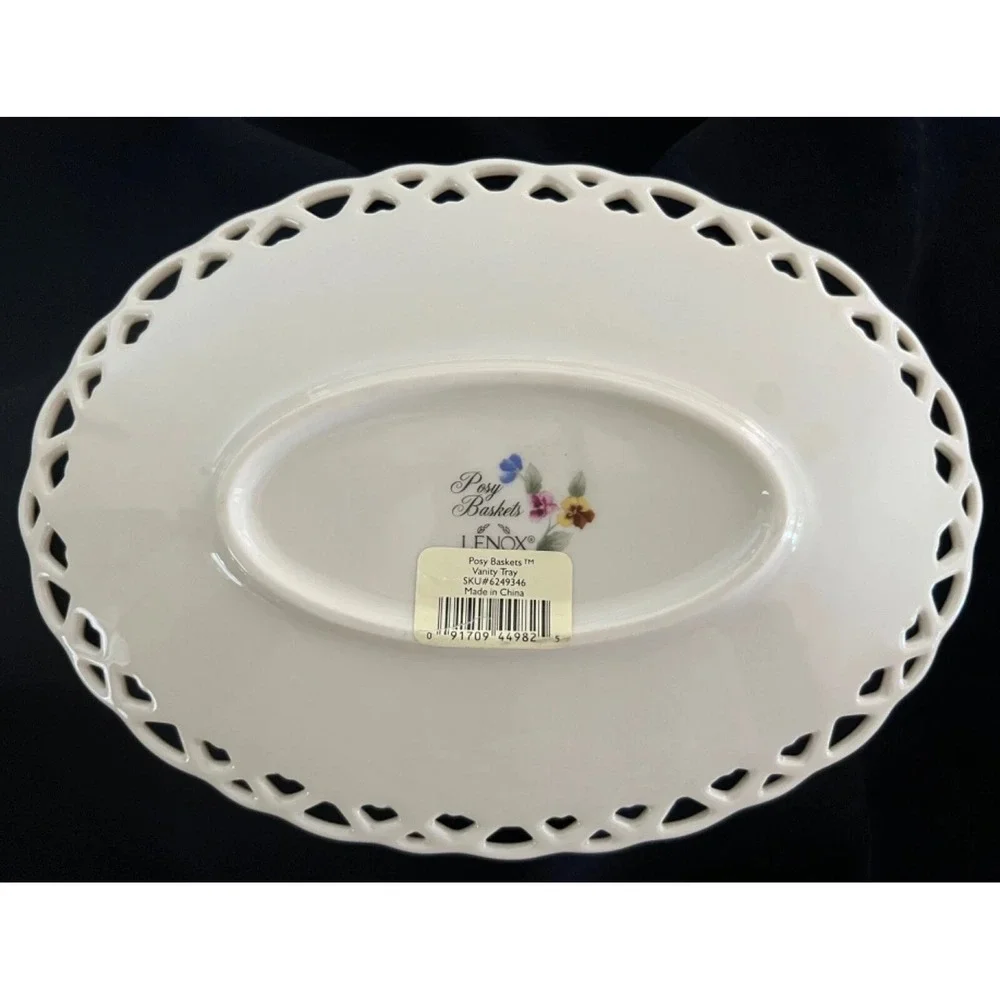 Lenox Posey Basket Vanity Serving Tray Open Weave 10